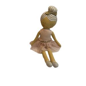 Ballerina Doll Target Pillowfort Stuffed Plush Pink Soft Baby Toy Tutu Gold 21”